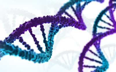 绚丽多彩的DNA链。