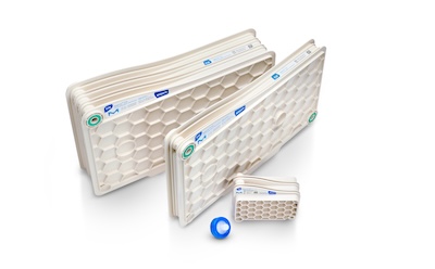 Different sizes of Natrix® CH chromatography membrane devices for high-capacity aggregate removal in frontal chromatography.