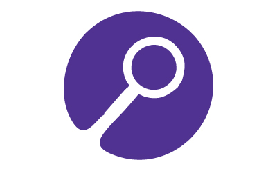  purple circle with a magnifying glass, representing streamlined ordering processes.