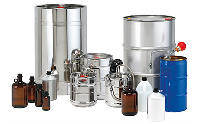 Bench to bulk chemicals in custom packaging sizes and volumes.