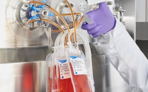 A picture featuring NovaSeptum® GO sampling systems connected to a bioreactor.