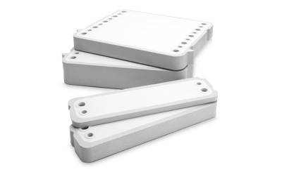 Picture of Pellicon® 3 cassettes featuring 88 cm2, 0.11 m2, 0.57 m2, and 1.14 m2 sizes