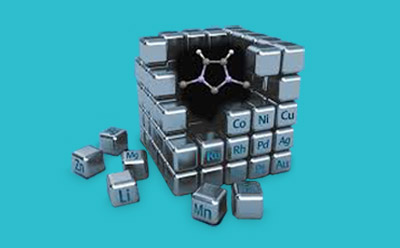 Common NHC ligand surrounded by metals for catalysis