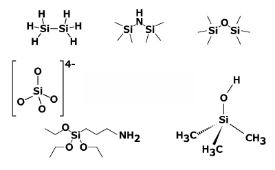 Common organosilicon reagents structures including disilanes, silanols, silazanes, silicates, siloxanes, and trialkoxysilanes