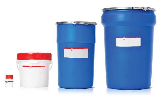 Three containers of varying sizes for storing buffers and pH adjusters, with the smallest on the left and the largest on the right