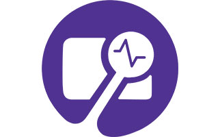 The image features a purple icon with two speech bubbles and a magnifying glass with a check mark inside it.