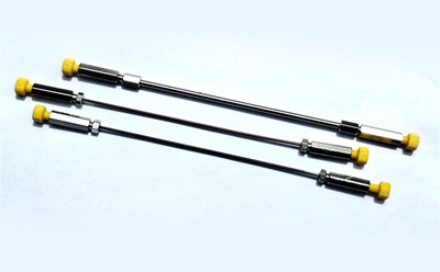 High-Performance Liquid Chromatography (HPLC) columns, which are essential components of an HPLC system used in analytical chemistry.