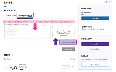 新的 "列表批量上传 "功能可让您快速轻松地上传项目，而无需手动输入。