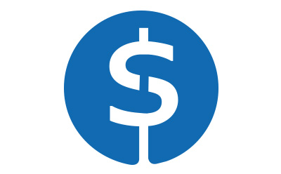 蓝色圆圈中的美元符号