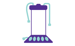 Cartoon of small bioreactor for diagnostic antibody scale up