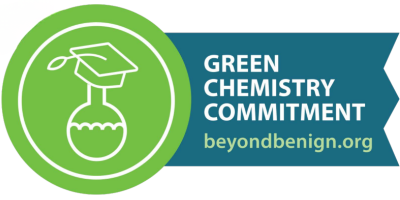 Illustration of a periodic table element labeled “Green Chemistry” highlighting the importance of green practices in chemistry education.