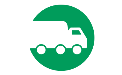 green icon with representation of a shipping box
