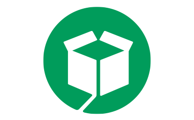 green icon with representation of a shipping box