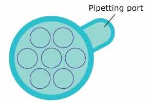 Schematic of the pipetting port in Millicell<sup>®</sup> Microwell plate