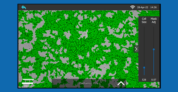 Cell mask settings shown on the Millicell® DCI.