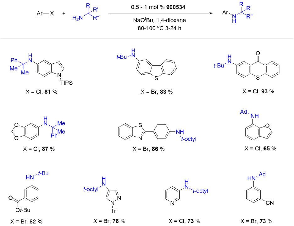 (tBu)PhCPhos Pd G3 catalyzed arylation of hindered primary amines