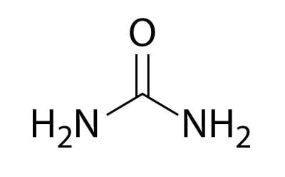 Urea Chemical structure of urea with the carbonyl group at the center, flanked by amine group on both the sides.