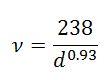 Formula used to determine tube diameter