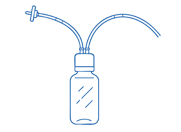 Exemplary bottle and tubing without connectors for NovaSeptum® GO or SURe sampling systems