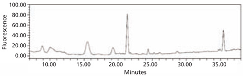 2-AA标记的N-连接聚糖文库的HPLC图谱