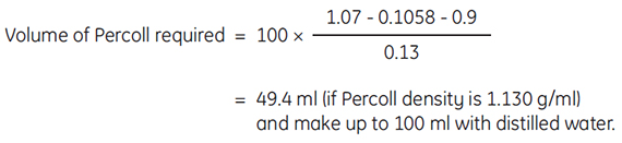 one-step procedure for diluting Percoll
