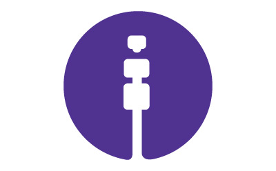 A white syringe on a purple circular background, indicating medical or health-related applications.