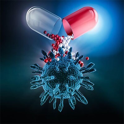 Targeted Drug Delivery - Drug capsule releases active ingredients directly at diseased cell for precise drug delivery.