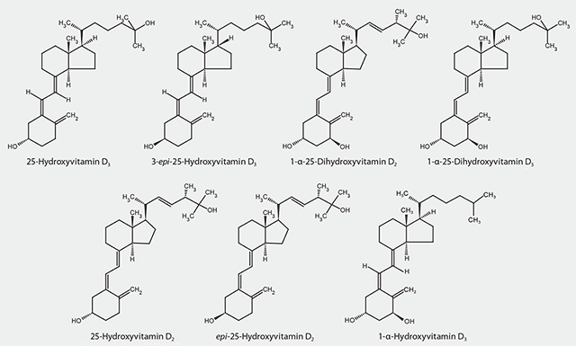 Chemical Structures of Vitamin D Metabolites