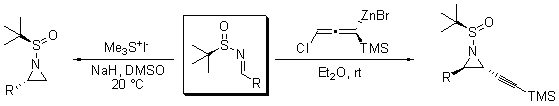 Synthesis of chiral aziridines through a common tert-butanesulfinyl imine intermediate