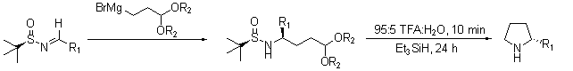 Facile synthesis of chiral 2-substituted pyrrolidines