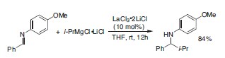 1,2-Addition of organomagnesium reagents in the presence of catalytic LaCl3•2LiCl.