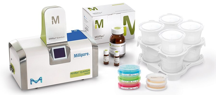 Milliflex® Quantum rapid microbial detection system, filtration funnels and Milliflex Oasis® agar plates