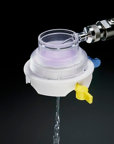 Sample directly through the MicropreSure® On-Line Filtration Sampler via the sanitary sampling valve.
