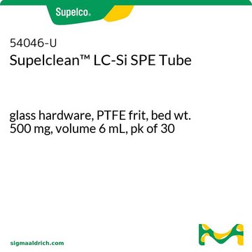 Supelclean™ LC-Si SPE Tube glass hardware, PTFE frit, bed wt. 500 mg, volume 6 mL, pk of 30