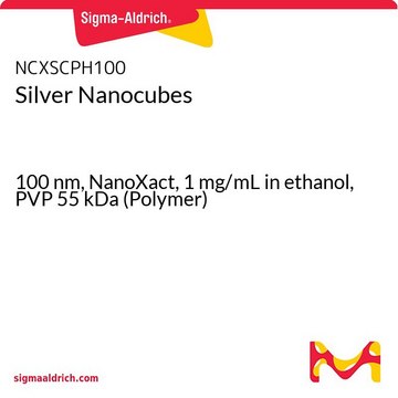 Silver Nanocubes 100 nm, NanoXact, 1 mg/mL in ethanol, PVP 55 kDa (Polymer)