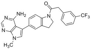 PERK抑制剂I，GSK2606414 GSK2606414 is a cell-permeable, highly potent inhibitor of EIF2AK3/PERK (IC50 = 0.4 nM; [ATP] = 5 µM). Targets PERK in its inactive DFG conformation at the ATP-binding region.