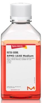 RPMI-1640 培养基 With L-glutamine and sodium bicarbonate, liquid, sterile-filtered, suitable for cell culture