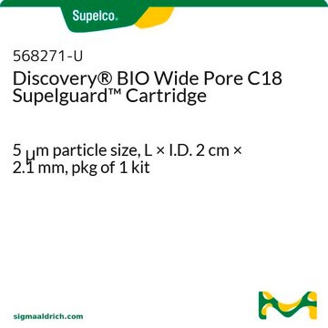 Discovery® BIO Wide Pore C18 Supelguard Cartridge 5 μm particle size, L × I.D. 2 cm × 2.1 mm, pkg of 1 kit