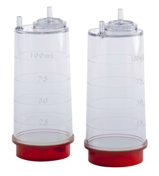 Steritest&#174; NEO Device For liquids in large vials. Red base canister with a vented double needle for large glass containers with septa. Double packed.