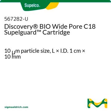 Discovery® BIO Wide Pore C18 Supelguard{ 保护柱芯 10 μm particle size, L × I.D. 1 cm × 10 mm