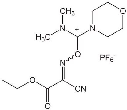 COMU 1-[(1-(Cyano-2-ethoxy-2-oxoethylideneaminooxy) dimethylaminomorpholino)] uronium hexafluorophosphate Novabiochem&#174;