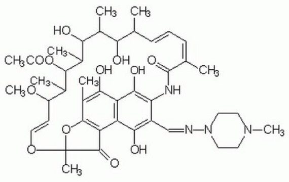 Rifampicin Antibiotic that specifically inhibits DNA-dependent RNA polymerase in bacteria by forming an inactive complex.