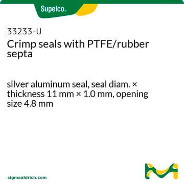 带 PTFE/橡胶隔垫的钳口密封盖 silver aluminum seal, seal diam. × thickness 11 mm × 1.0 mm, opening size 4.8 mm