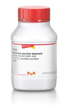 Mucin from porcine stomach Type III, bound sialic acid 0.5-1.5&#160;%, partially purified powder