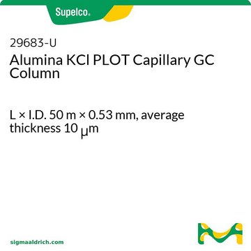 Alumina KCl PLOT Capillary GC Column L × I.D. 50 m × 0.53 mm, average thickness 10 μm