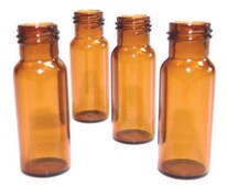 Certified screw thread vials, amber, 9 mm thread, 12 x 32 mm volume 2 mL, amber glass vial (with graduated marking spot), pkg of 100 ea