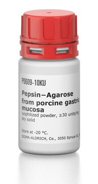 Pepsin&#8722;Agarose from porcine gastric mucosa lyophilized powder, &#8805;30&#160;units/mg dry solid