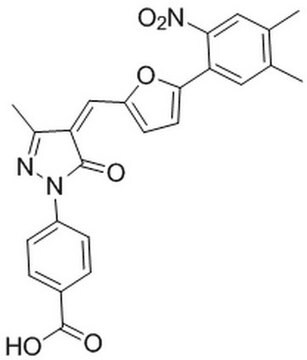Histone Acetyltransferase p300 Inhibitor, C646 Histone Acetyltransferase p300 Inhibitor, C646, CAS 328968-36-1, is a cell-permeable, reversible inhibitor of p300/CBP HAT (Ki = 400 nM). Competes with acetyl-CoA for the p300 Lys-CoA binding pocket.