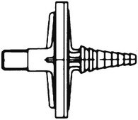 Millex™ hydrophobic PTFE vent filter pore size 0.2 μm, diam. 50 mm, non-sterile, 1/4-1/2 in. silicone hose barb, 1/8 in. NPTM, sterilization compatible with autoclavable