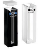 Hellma® absorption cuvettes, semi Micro High Performance Quartz Glass, spectral range 200-2,500 nm, pathlength 10 mm, chamber volume 1,400 μL